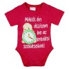 Feliratos rövid ujjú kislány baba body pink