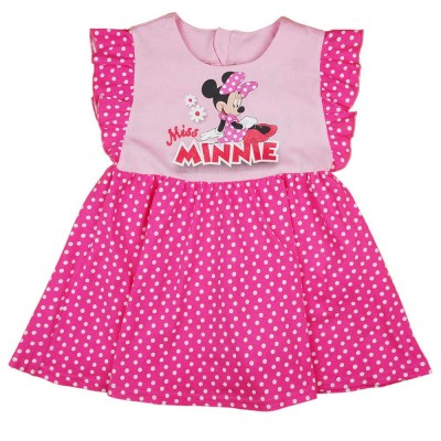 Fodros ujjú pamut nyári kislány ruha Minnie egér mintával