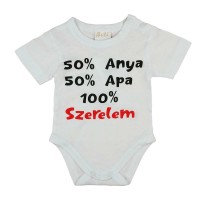 Rövid ujjú feliratos baba body