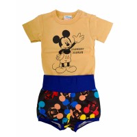 Rövidnadrágos kisfiú babaruha szett Mickey egér mintával