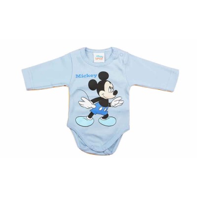 Hosszú ujjú baba body Mickey mintával