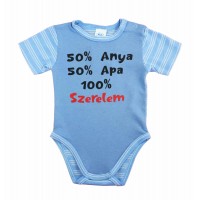 Feliratos rövid ujjú baba body