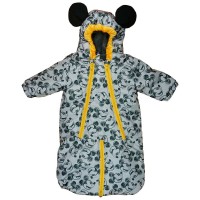Kapucnis vízlepergetős bélelt baba bundazsák Mickey egér mintával