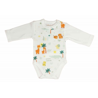 Hosszú ujjú baba body Szafaris mintával