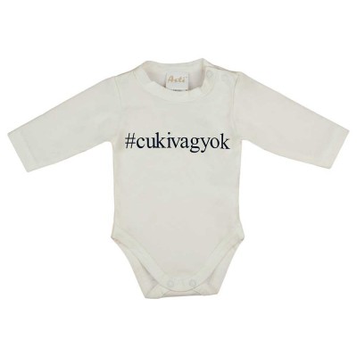 Feliratos hosszú ujjú baba body