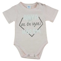 Rövid ujjú baba body Anya az én igazi hősöm felirattal