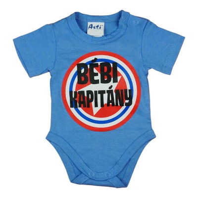 Rövid ujjú baba body Bébi kapitány felirattal