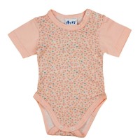 Rövid ujjú mintás kislány baba body