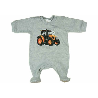 Traktoros mintával belül bolyhos baba rugdalózó