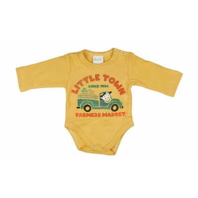 Boci mintás hosszú ujjú baba body