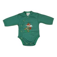 Elöl patentos hosszú ujjú baba body róka mintával