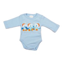 Hosszú ujjú baba body bébi pingvin mintával