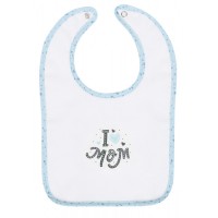 Bubaba patentos előke - I love Mom kék