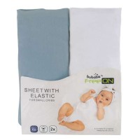 Bubaba pamut gumis lepedő 90x50cm-fehér/zöld