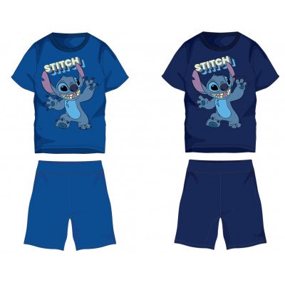 Disney Stitch pamut nyári együttes - póló-rövidnadrág szett - középkék - 104