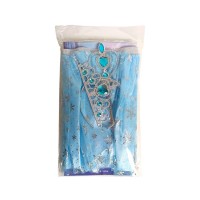 Jelmez klt., Jégkirálynő, + korona + jogar, 18x33 cm zacsk.