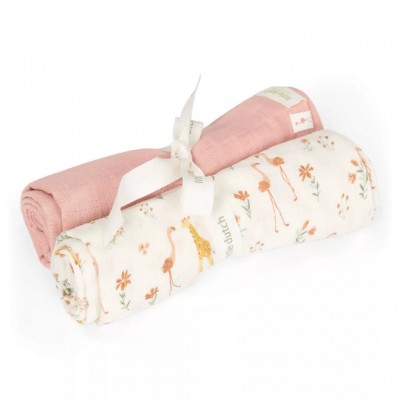 Little Dutch muszlin textilpelenka 70x70 cm 2 db - Blooming Safari