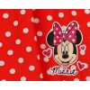 Pöttyös, pörgős kislány nyári ruha fehér masnival, Minnie egérrel